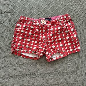 Mini Boden Red & White Floral Shorts ~ 7